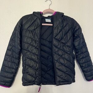 Girls medium (10/12) black Columbia powder lite puffer jacket